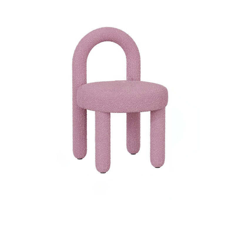 Modern Lambswool Flannelette Steel Vanity Stool