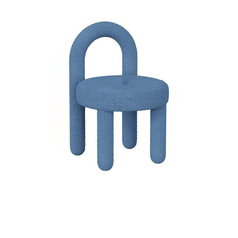 Modern Lambswool Flannelette Steel Vanity Stool