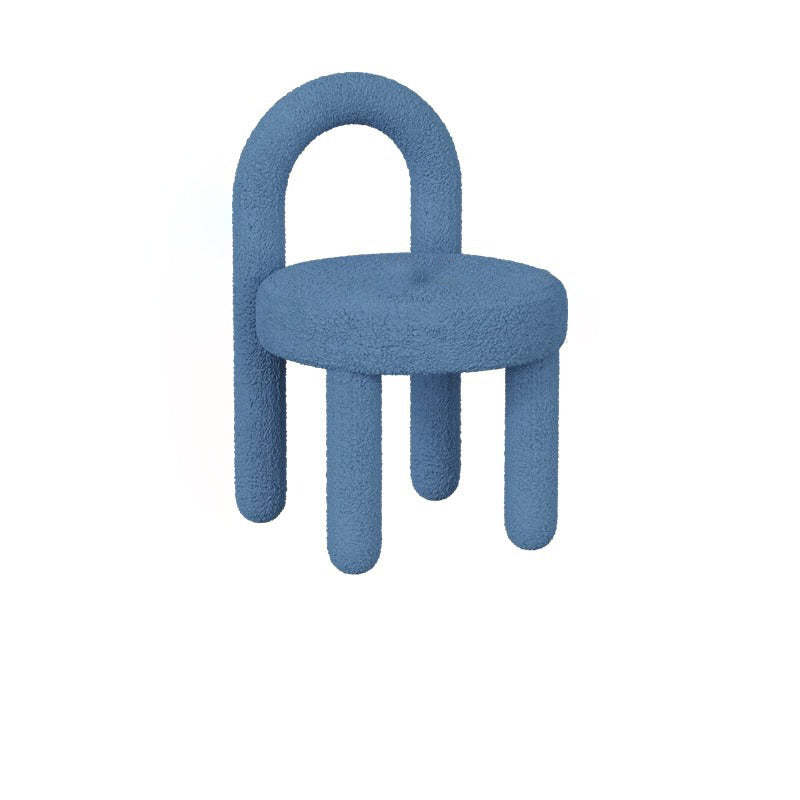 Modern Lambswool Flannelette Steel Vanity Stool