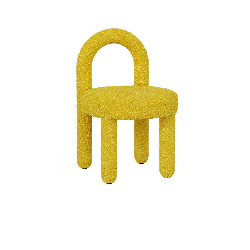 Modern Lambswool Flannelette Steel Vanity Stool