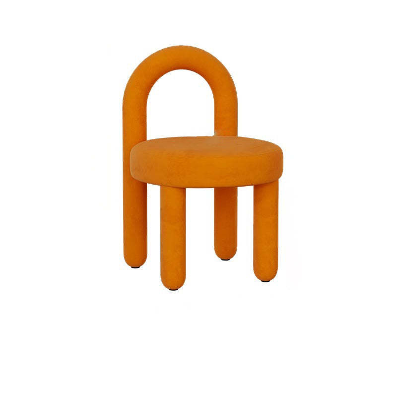 Modern Lambswool Flannelette Steel Vanity Stool