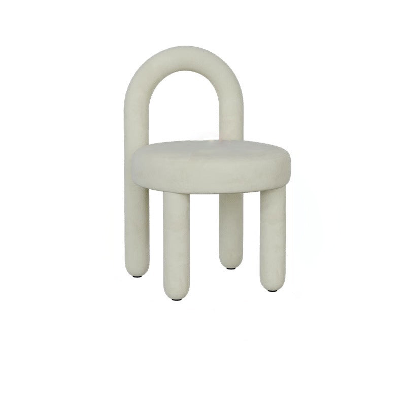Modern Lambswool Flannelette Steel Vanity Stool