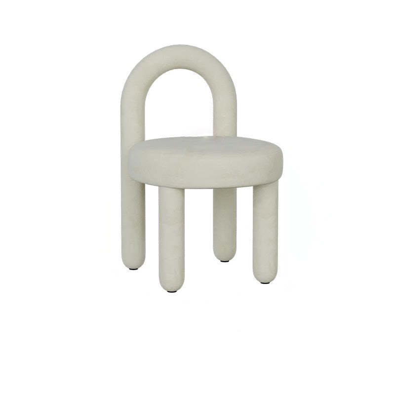 Modern Lambswool Flannelette Steel Vanity Stool