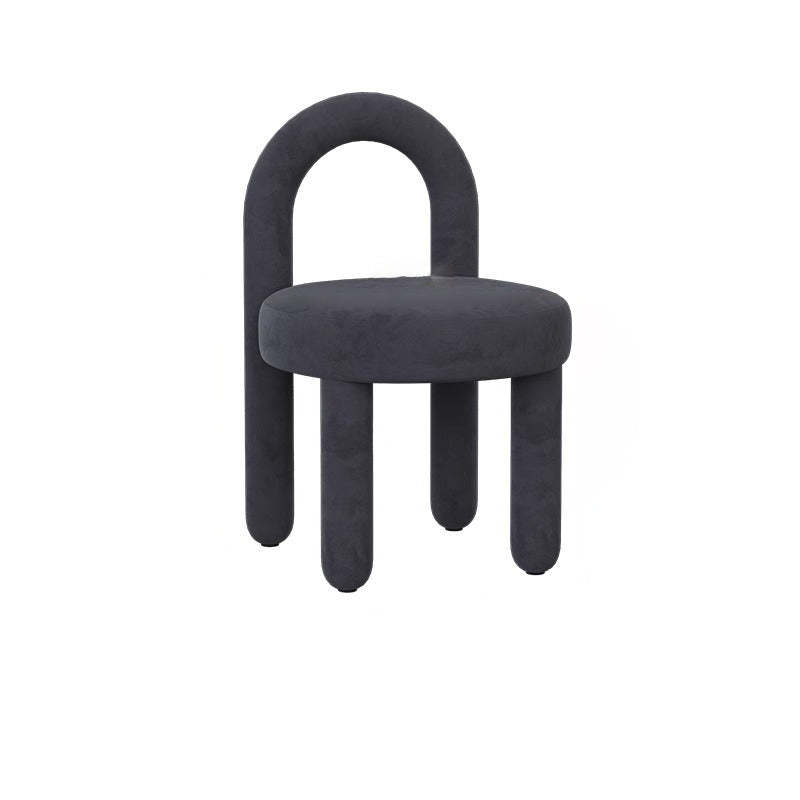 Modern Lambswool Flannelette Steel Vanity Stool