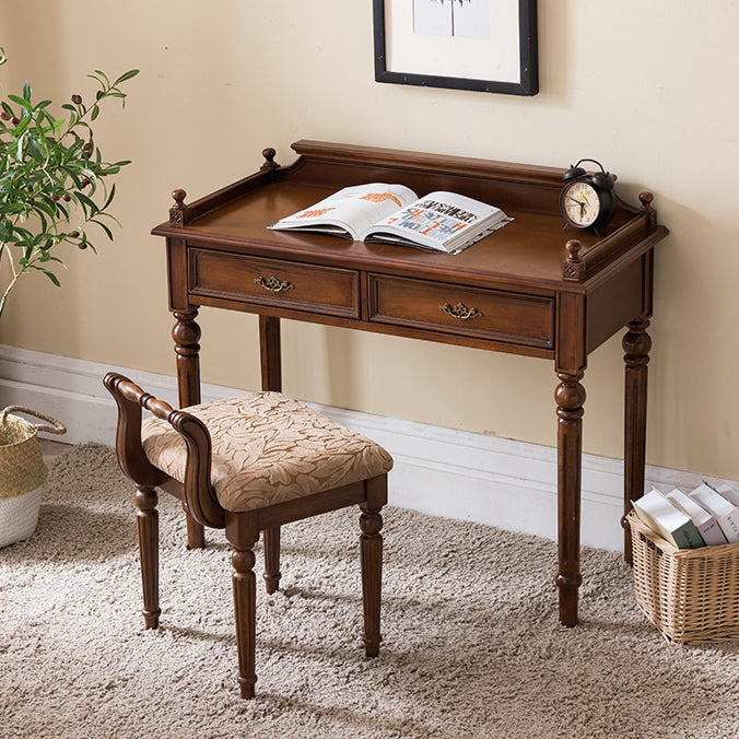 Vintage Fabric Rubber Wood Chair