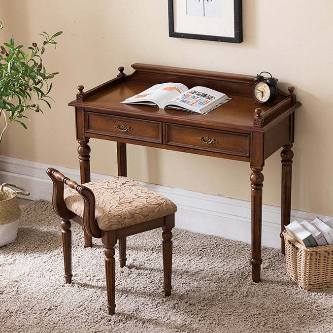 Vintage Fabric Rubber Wood Chair