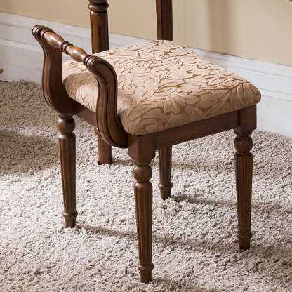 Vintage Fabric Rubber Wood Chair