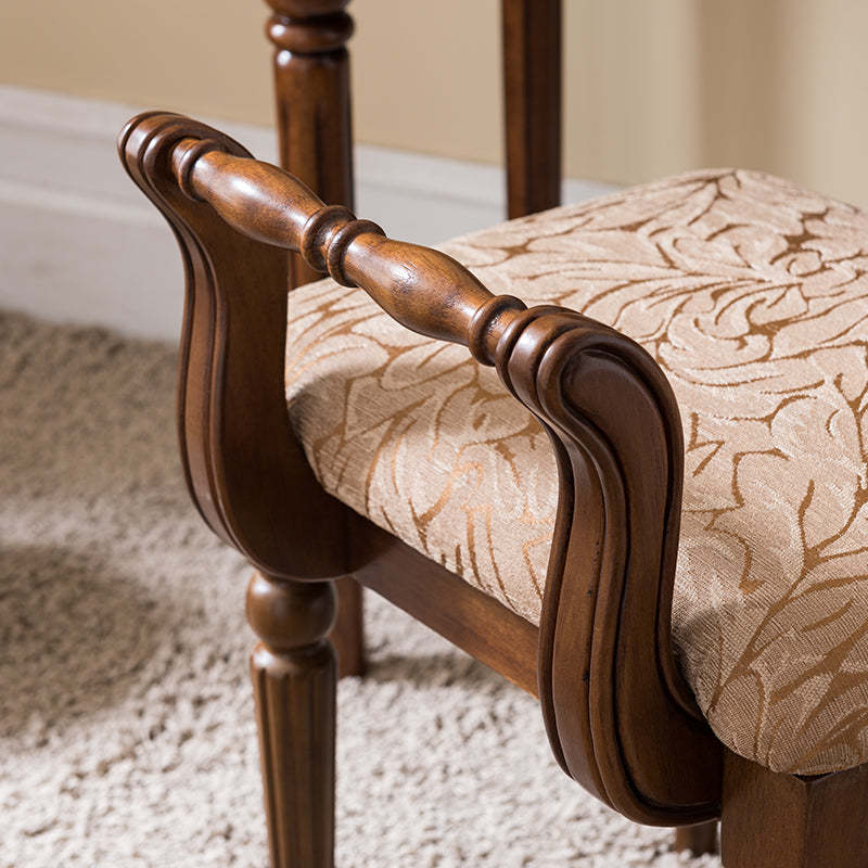 Vintage Fabric Rubber Wood Chair