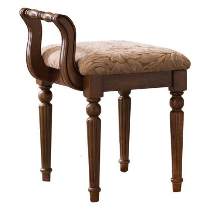 Vintage Fabric Rubber Wood Chair