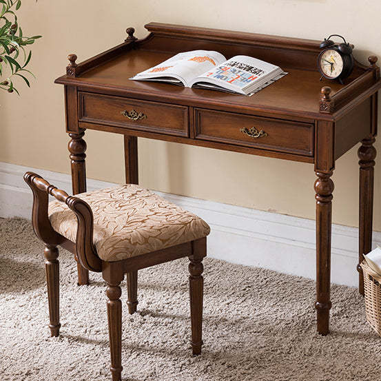 Vintage Fabric Rubber Wood Chair