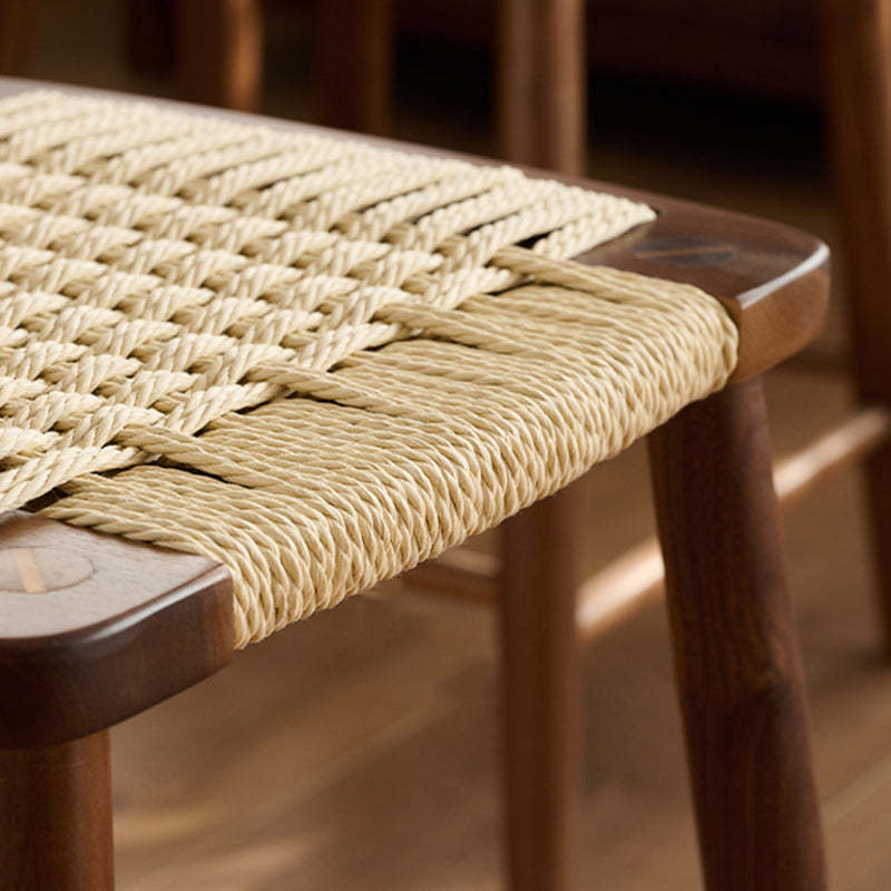 Retro Rope Cherry Wood Dining Chair