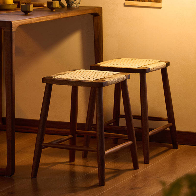 Retro Rope Cherry Wood Dining Chair
