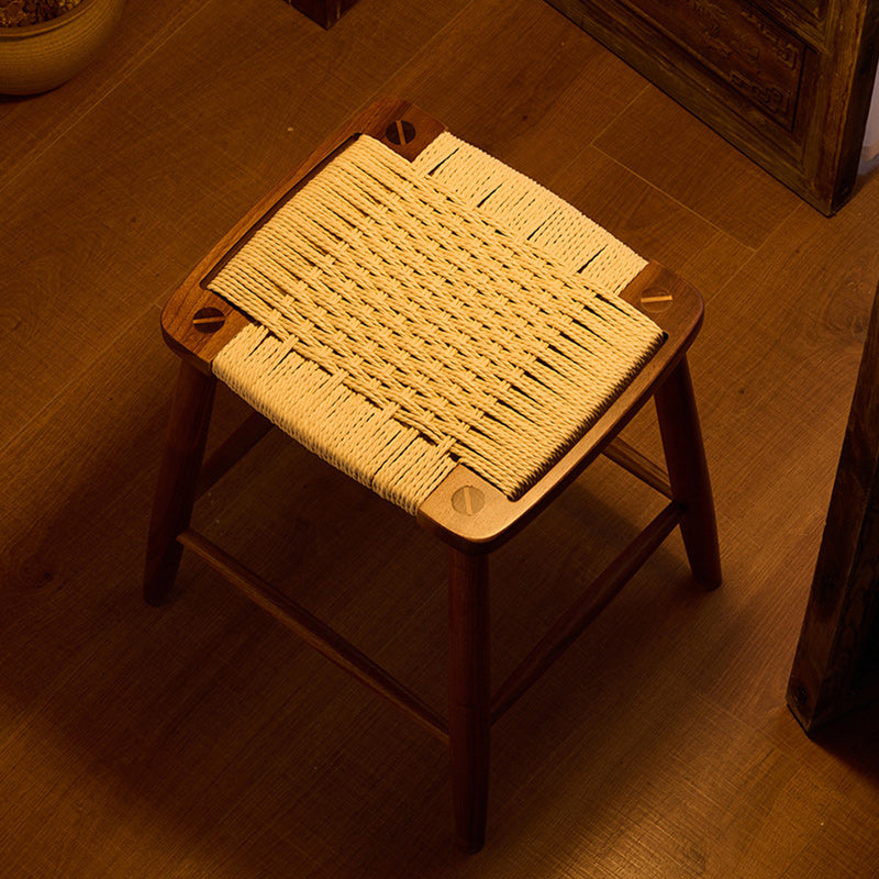 Retro Rope Cherry Wood Dining Chair