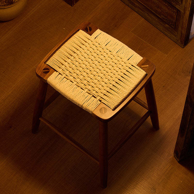 Retro Rope Cherry Wood Dining Chair