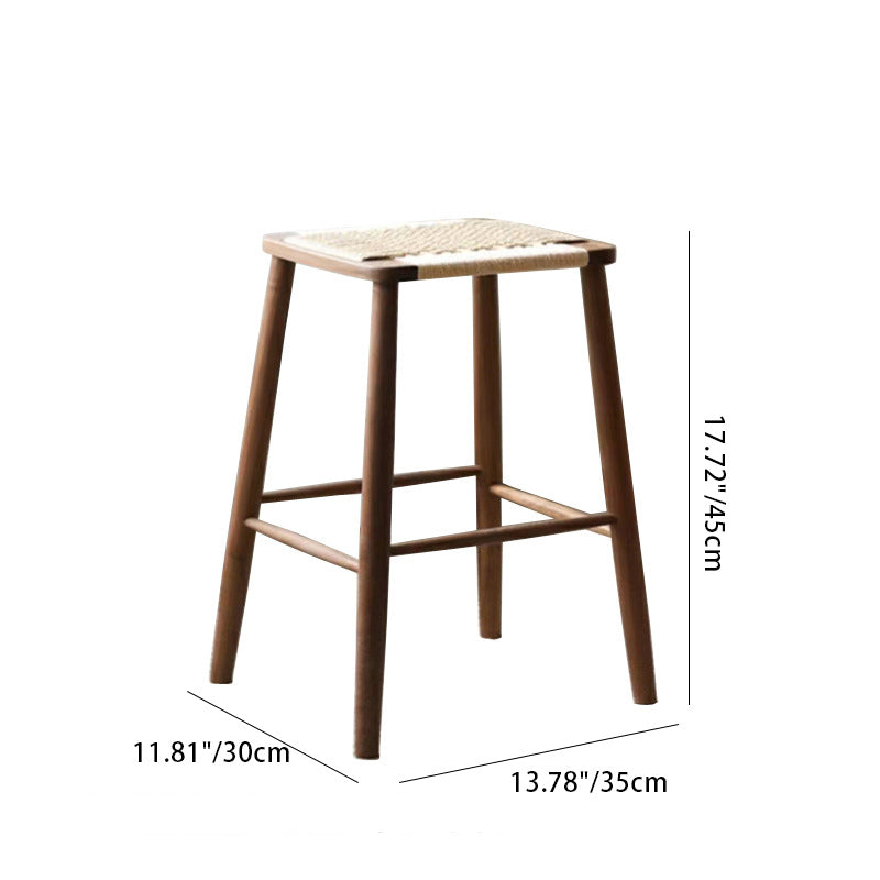Retro Rope Cherry Wood Dining Chair