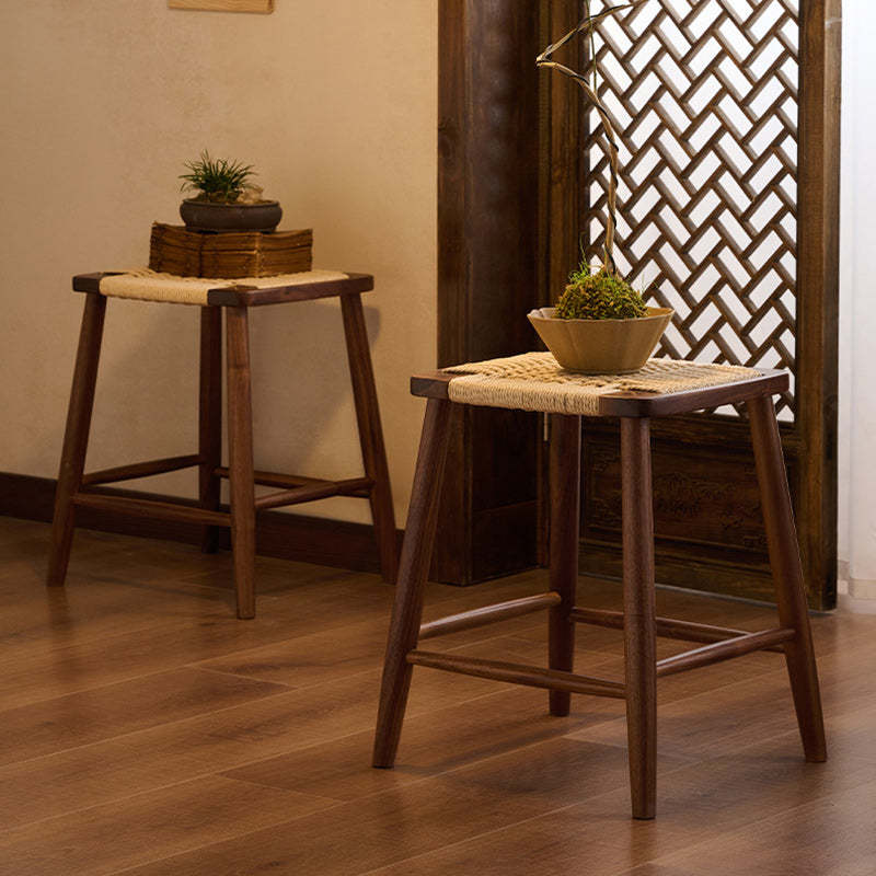 Retro Rope Cherry Wood Dining Chair — Cherry Wood Color