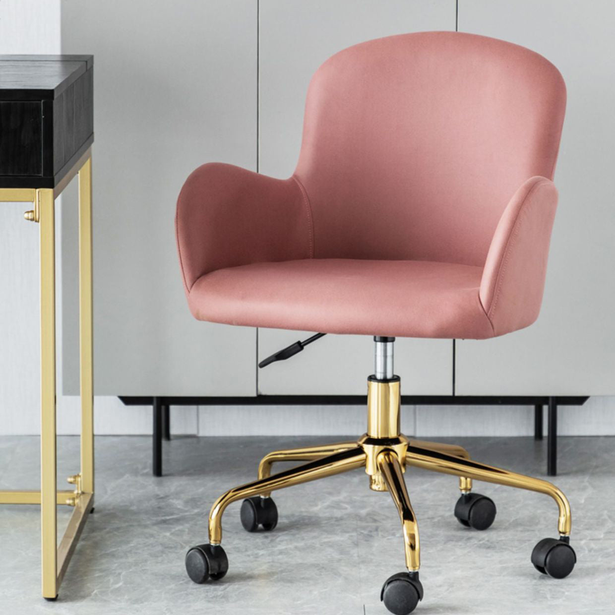 Modern Fabric Stainless Steel Desk Armchair