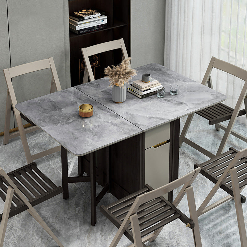 Minimalist Solid Wood Armless Backrest Dining Chair — Khaki Gray