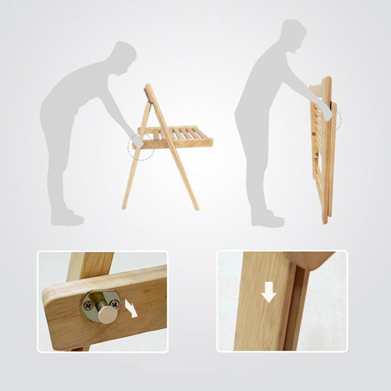 Minimalist Solid Wood Armless Backrest Dining Chair — White