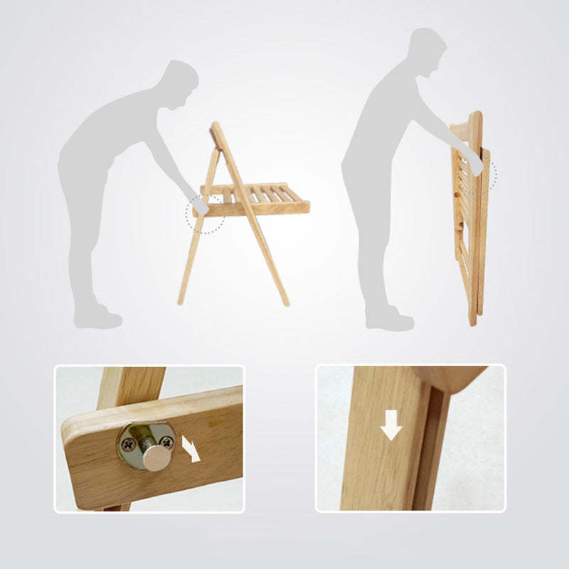 Minimalist Solid Wood Armless Backrest Dining Chair — White