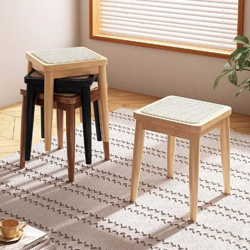 Boho Rattan Solid Wood Dining Chair