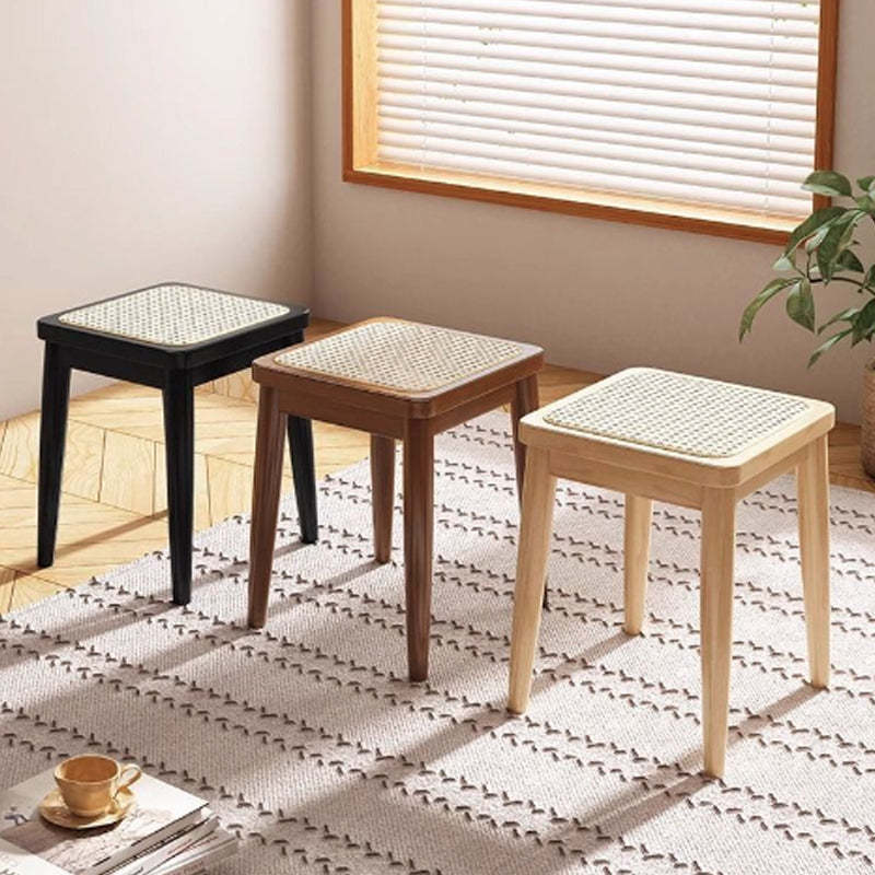 Boho Rattan Solid Wood Dining Chair