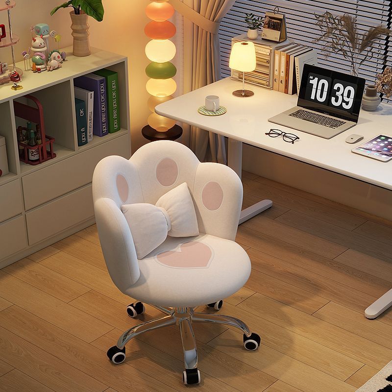 Contemporary Fabric Nylon Vanity Stool — Gray