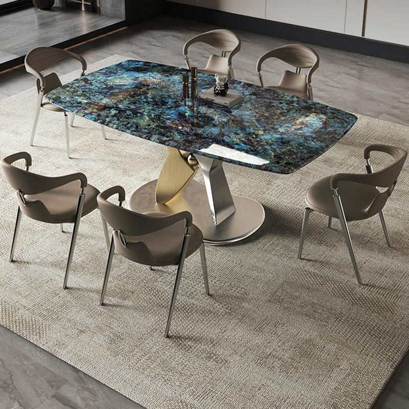 Modern Art Deco Leather Carbon Steel Dining Chair