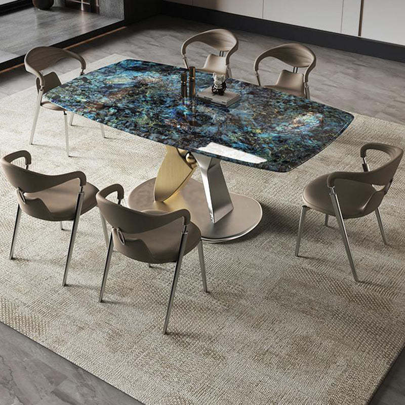 Modern Art Deco Leather Carbon Steel Dining Chair