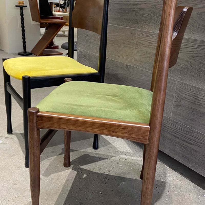 Modern Ash Wood Velvet Dining Chair