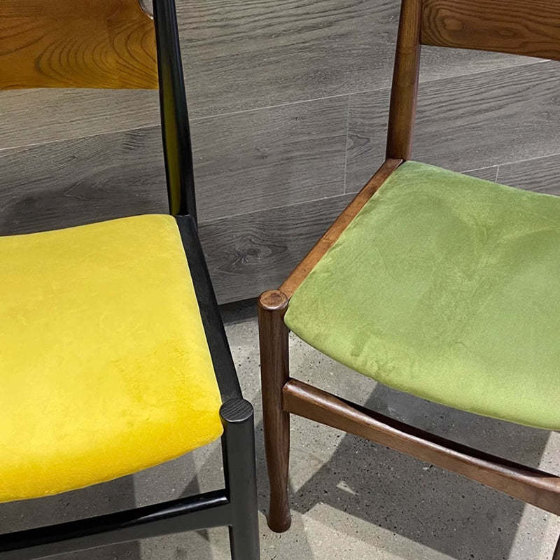 Modern Ash Wood Velvet Dining Chair