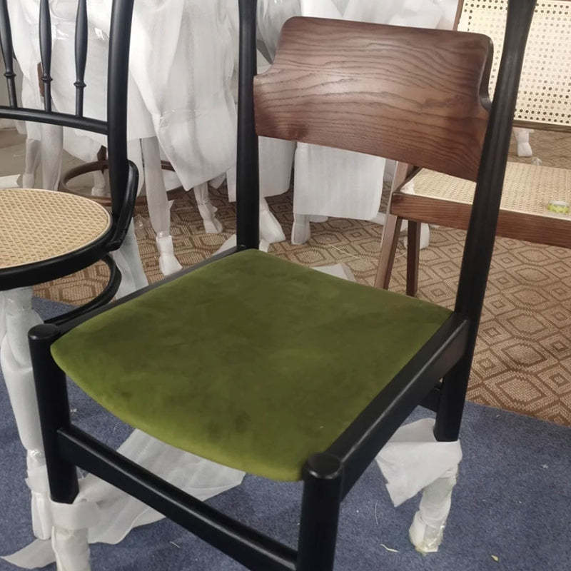Modern Ash Wood Velvet Dining Chair