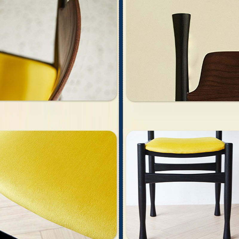Modern Ash Wood Velvet Dining Chair