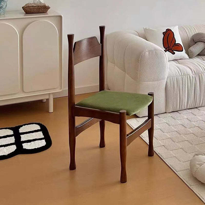 Modern Ash Wood Velvet Dining Chair
