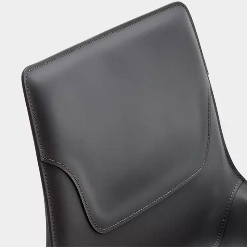 Minimalist Steel Saddle Leather Dining Chair