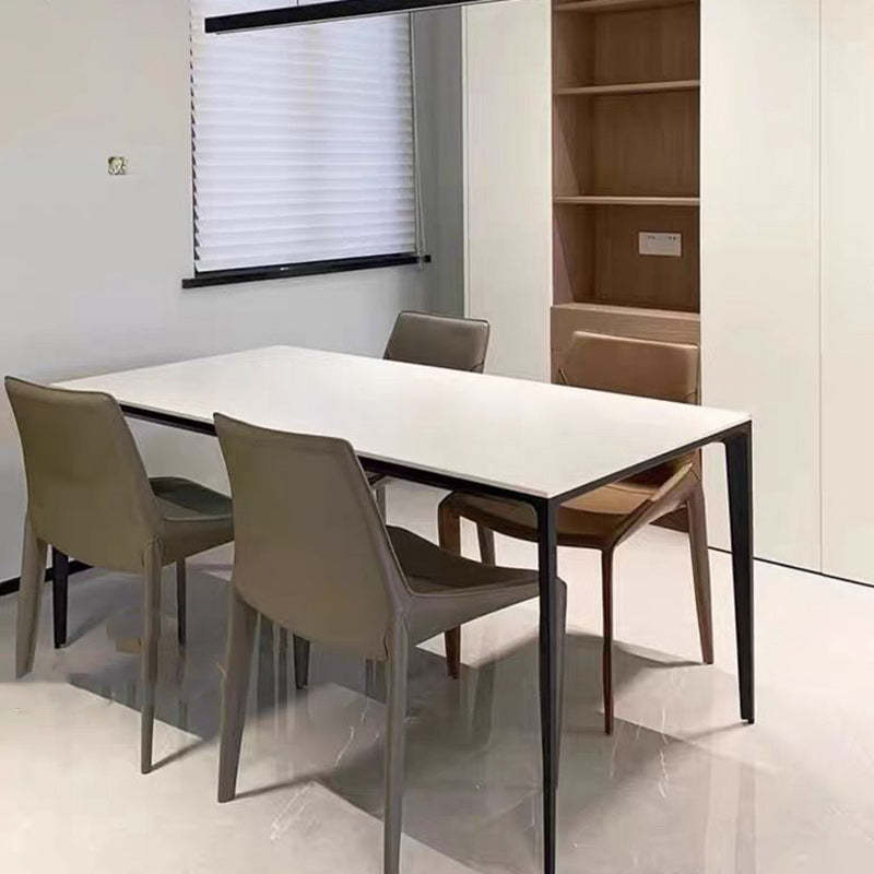 Minimalist Steel Saddle Leather Dining Chair