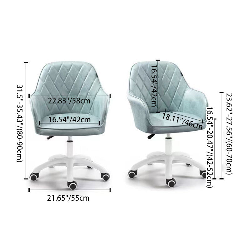 Modern Flannelette Nylon Desk Armchair — Dark Brown