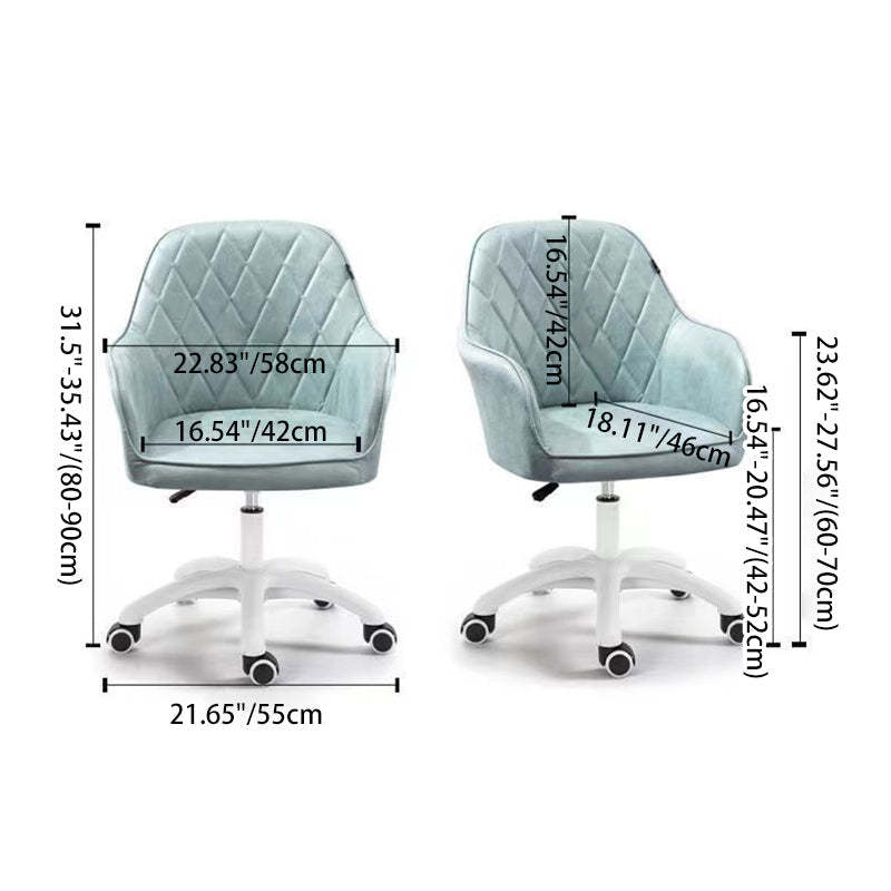Modern Flannelette Nylon Desk Armchair — Dark Brown