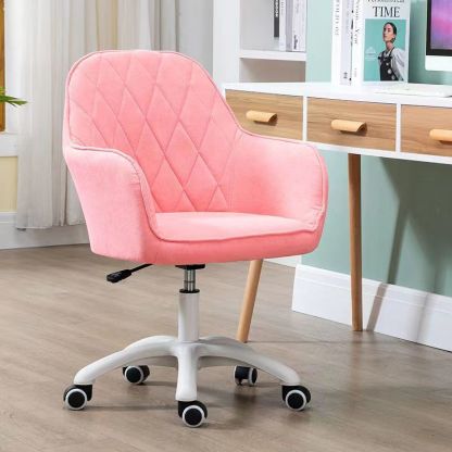 Modern Flannelette Nylon Desk Armchair — Pink