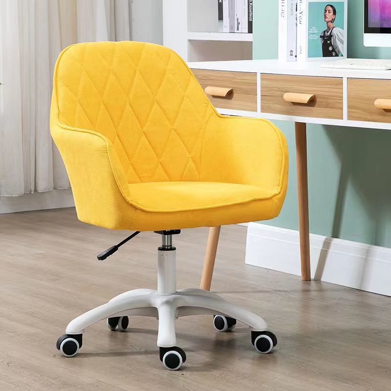 Modern Flannelette Nylon Desk Armchair — Yellow