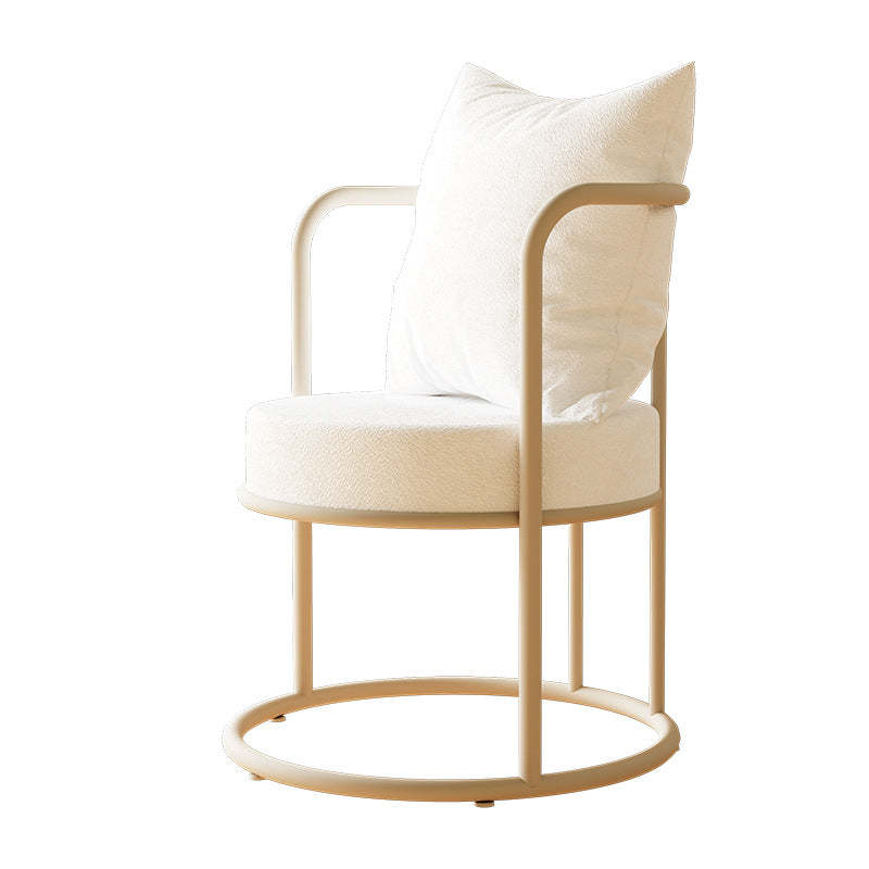 Modern Round Lambswool Iron Vanity Armchair