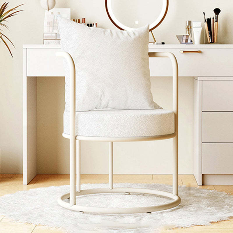 Modern Round Lambswool Iron Vanity Armchair