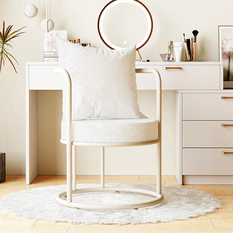 Modern Round Lambswool Iron Vanity Armchair