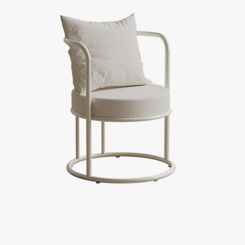 Modern Round Lambswool Iron Vanity Armchair