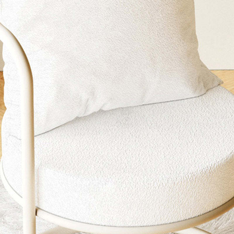 Modern Round Lambswool Iron Vanity Armchair