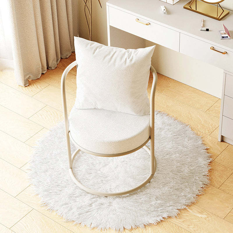 Modern Round Lambswool Iron Vanity Armchair