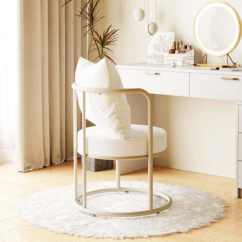 Modern Round Lambswool Iron Vanity Armchair