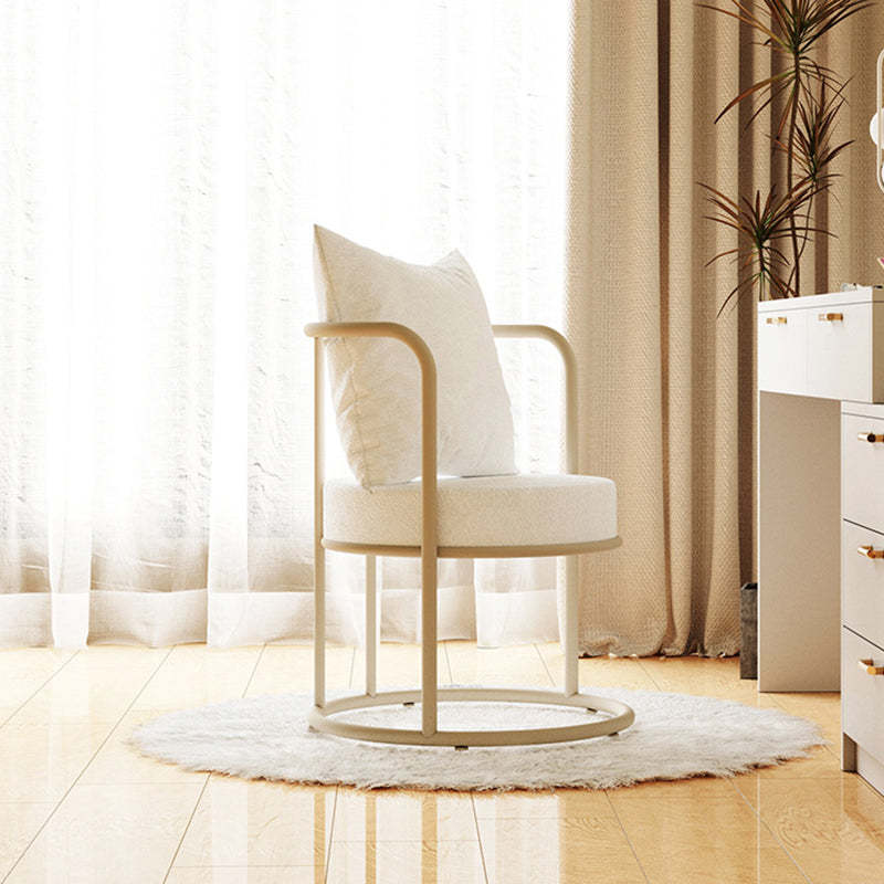 Modern Round Lambswool Iron Vanity Armchair