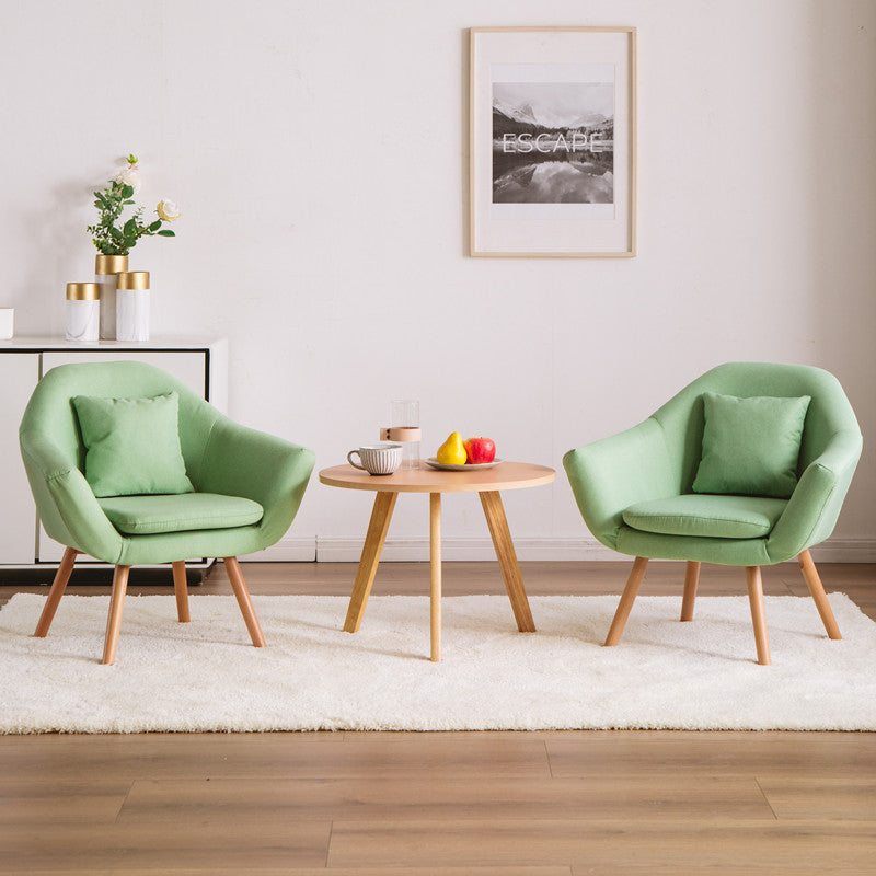 Nordic Cotton Wood Sofa with Armrest