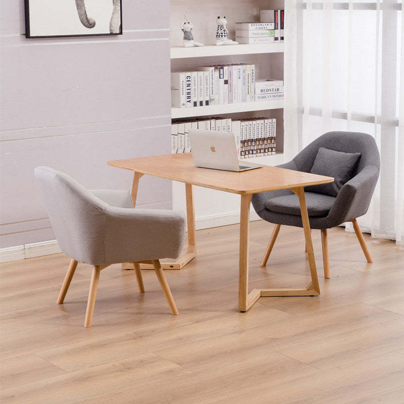 Nordic Cotton Wood Sofa with Armrest — Pink
